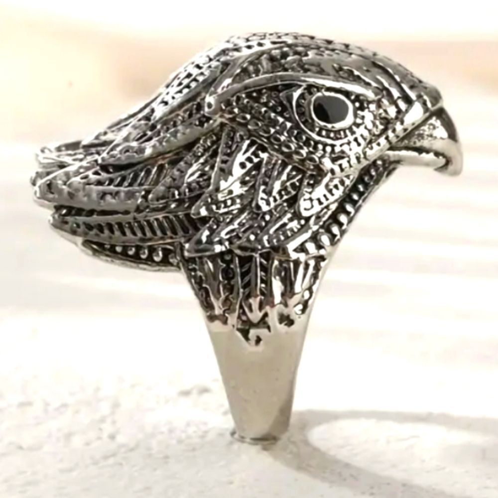 Vintage Punk Eagle Head Ring